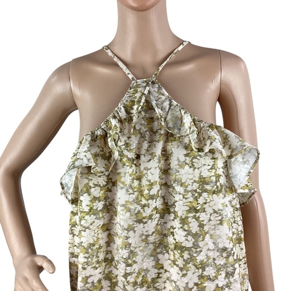 Bishop + Young Halter Ruffle Tank Top Size S Floral - Picture 2 of 6